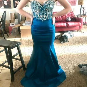 Deep Teal Pageant / Prom Gown